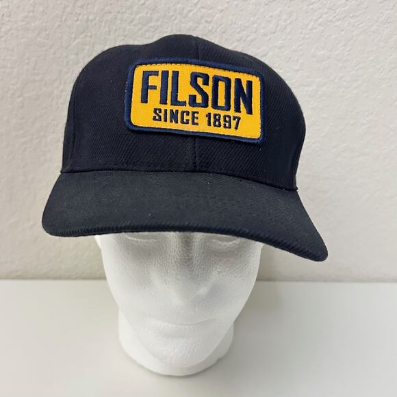 FILSON Logger Cap Black Wax Canvas License Plate Hat Outdoor Adjustable - Picture 2 of 9